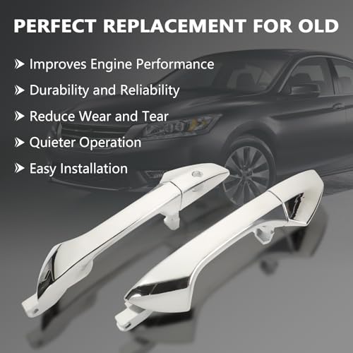 Gaogsiy 2PCS Chrome Front Exterior Door Handle fits Accord 2008-2012 Left Driver and Right Passenger Side Replaces 72181-TA5-A11, 72683-TA5-A11 with Keyhole + Pry Plate+Cover - Image 5