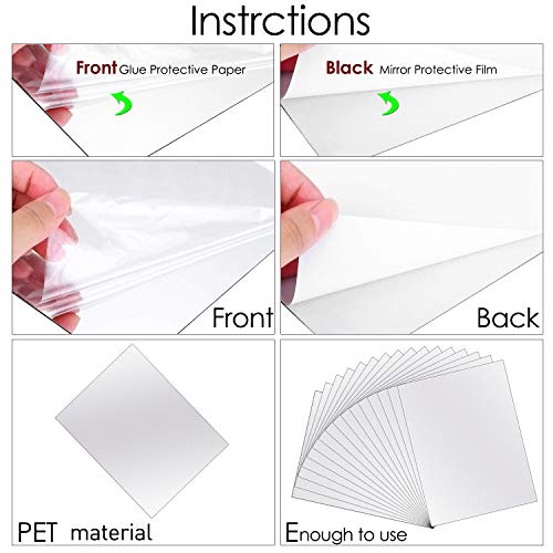 BBTO 20 Pcs Mirror Sheets, 4''x 6'' Self Adhesive Non Glass Cut to Size Mirror Stickers Tiles, Safe Unbreakable Plastic Small Frameless for Classroom, Childroom & DIY Craft - Image 3