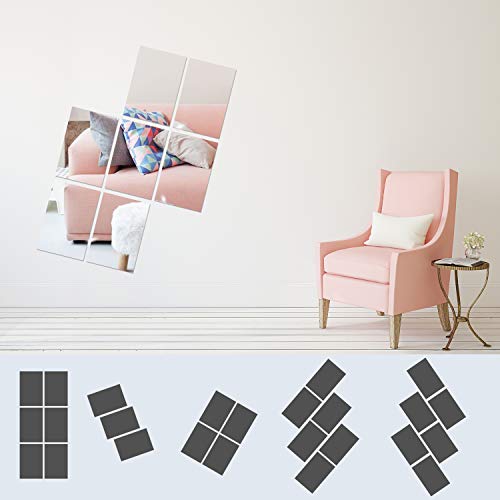 BBTO 20 Pcs Mirror Sheets, 4''x 6'' Self Adhesive Non Glass Cut to Size Mirror Stickers Tiles, Safe Unbreakable Plastic Small Frameless for Classroom, Childroom & DIY Craft - Image 2