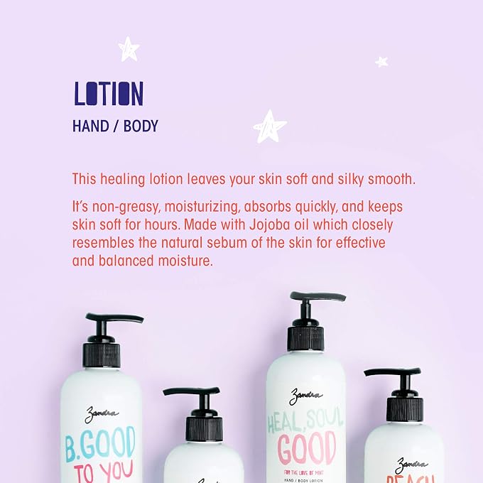 Zandra Hand+Body Lotion - Skin Types - Made With Jojoba Oil And Shea Butter, Fully Absorbent And Handmade 8 Oz (Lavender Vanilla Chai) - Image 2