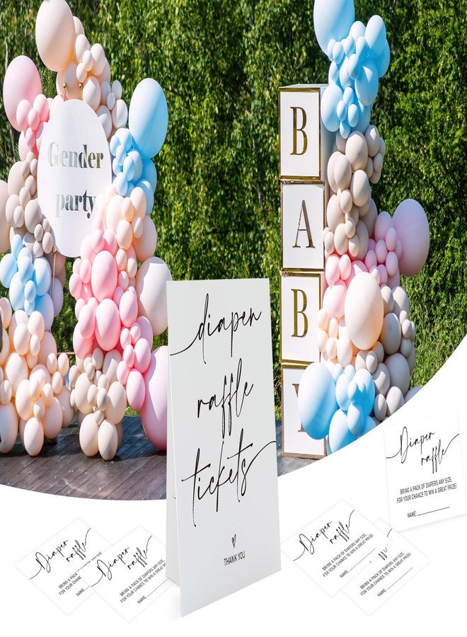 Xenseou Baby Shower Diaper Raffle Game, one Minimalist Diaper Raffle Sign with 50 pcs Tickets, Fun Baby Shower Activities, Baby Shower Diaper Raffle Cards-BSLP01 - Image 5