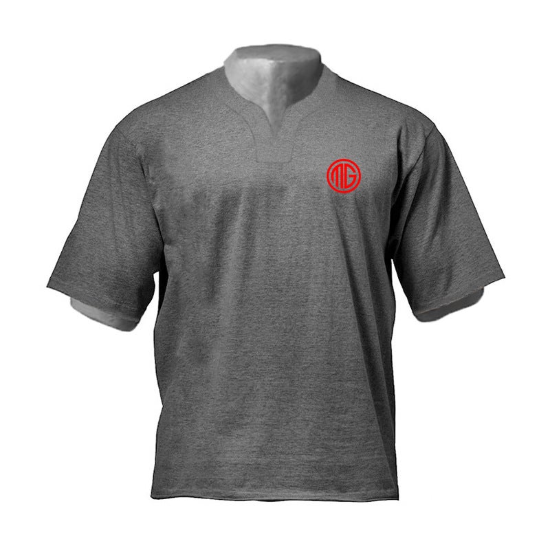 Fitness Loose Plus Size Short Sleeve Moisture Wicking Basketball Training Breathable Half Sleeve Casual Workout Clothes Sports V-Neck T-Shirt - Image 1