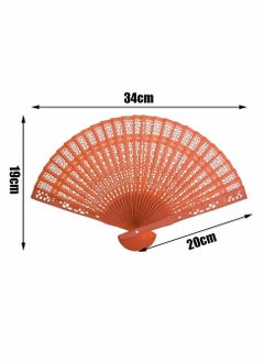 Y&D Wooden Handheld Folding Fans Vintage Sandalwood Fan with Tassel for Women Foldable Wedding Gift Party Home DIY Baby Shower (2Pack)  - Image 5