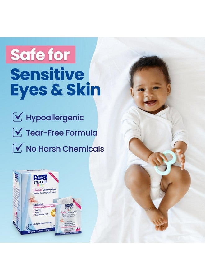 Dr. Fischer Purified, Non Irritating, Tear Free, Hypoallergenic & Sensitive Approved Baby Eyelid Wipes by Dr. Fischer - Pre-moistened, Rinse Free and Pediatrician Recommended - (30) - Image 1