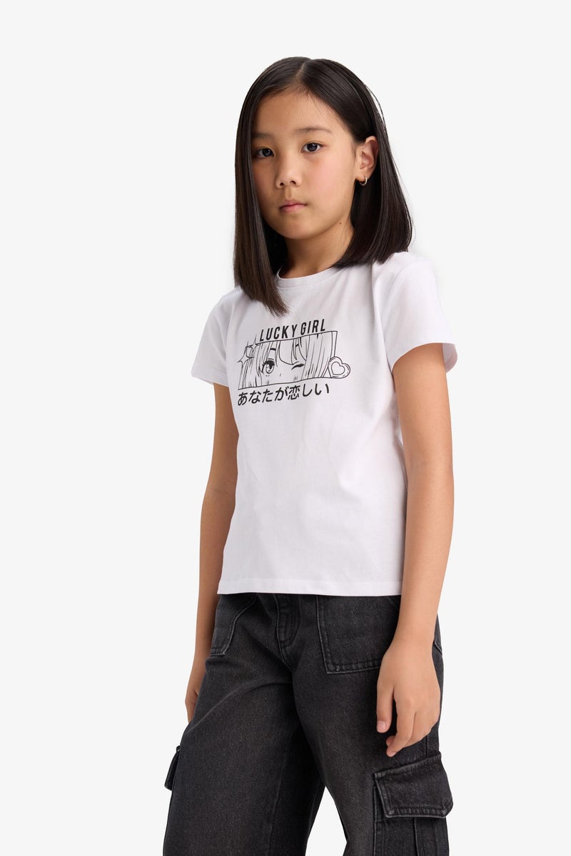 DeFacto Girl Regular Fit Animal Short Sleeve T Shirt - Image 4
