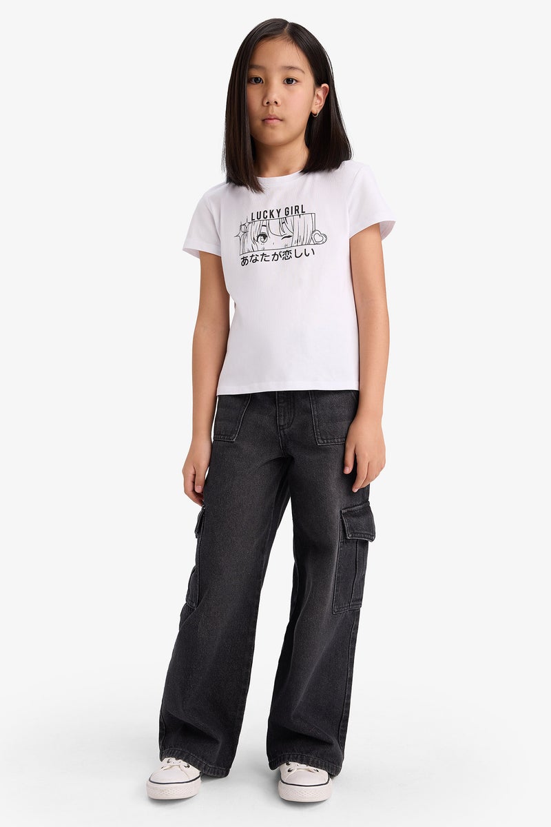 DeFacto Girl Regular Fit Animal Short Sleeve T Shirt - Image 2