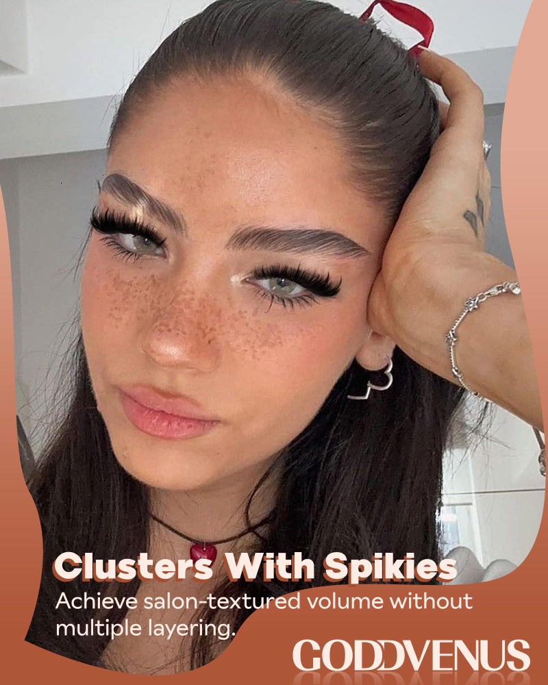 Goddvenus Manga Lash Clusters With Spikes Wispy Cluster Eyelash Extensions Fluffy Anime Eyelashes Clusters Reusable Faux Mink Fairy Individual Lash Extension (D Curve 12-18mm 204 pieces) - Image 2
