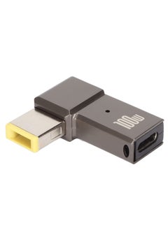 USB C to Slim Tip Adapter Portable 100W 5A PD Fast Charging Converter Adapter Trigger Converter Zinc Alloy Right Angle L-Shape USB Type‑C PD Adapter Compatible with Lenovo Yoga ThinkPad Series
