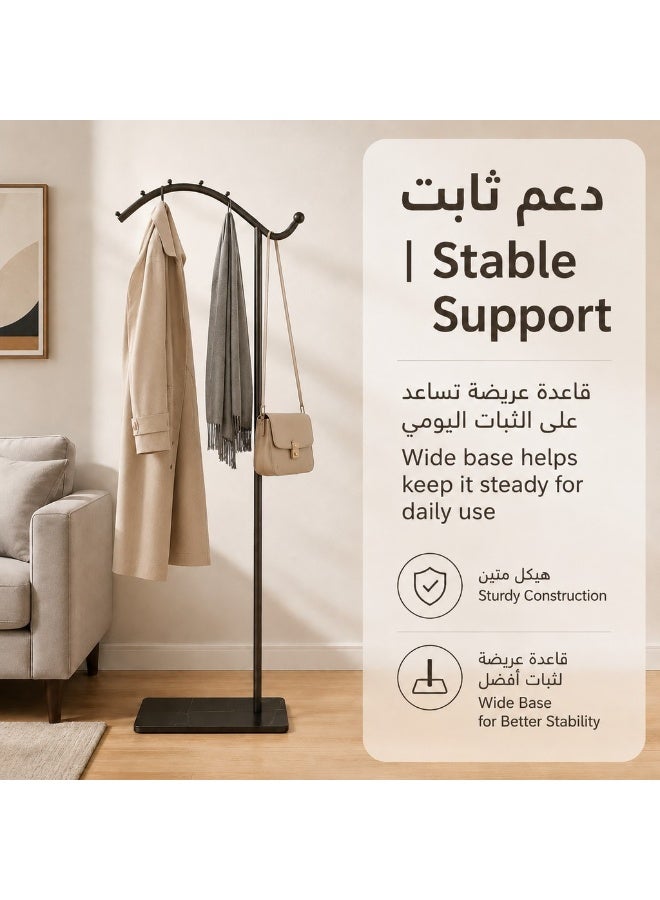 هيكسدريم رف ملابس معدني منحني قائم بذاته، متعدد الخطافات، حامل ملابس عصري للمداخل وغرف النوم والشقق الصغيرة - Image 2
