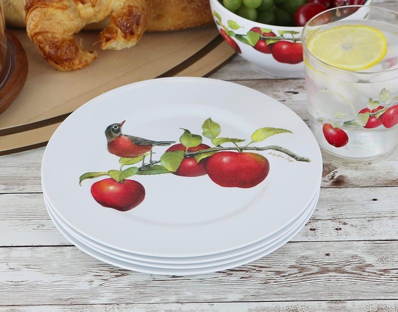 Reston Lloyd Calypso Basics Melamine Salad Plates Set of 6 85 Inch BPAFree NonToxic BreakResistant Dishwasher Safe Plates for Indoor  Outdoor Use Harvest Apples - Image 4