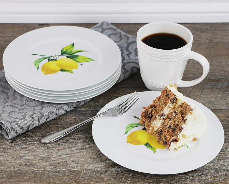 Reston Lloyd Calypso Basics Melamine Salad Plates Set of 6 85 Inch BPAFree NonToxic BreakResistant Dishwasher Safe Plates for Indoor  Outdoor Use Harvest Apples - Image 5