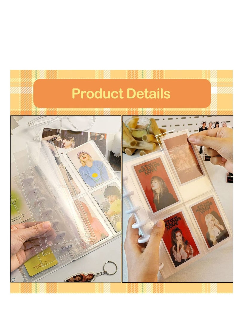 Photocard Binder 3 Inch Holder Book Sleeves with 30Pcs Inner Pages Idol Album Business Cards Collect 6 Ring Photo Protectors hold 240