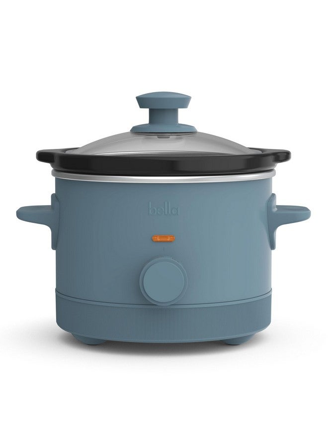 Bella bella 1.5 Qt Slow Cooker with 3 Heat Manual Control, EverGood™ Ceramic Nonstick Coating, Dishwasher Safe Stoneware Pot and Tempered Glass Lid, Tangle Free Cord Wrap & Cool Touch Handles, Surf  - Image 1