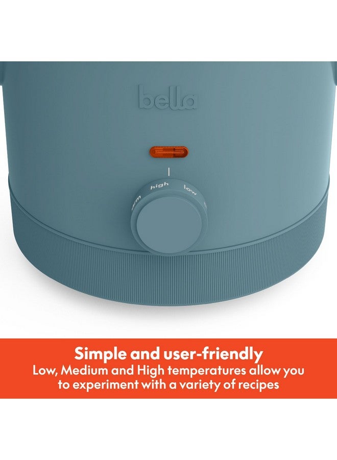 Bella bella 1.5 Qt Slow Cooker with 3 Heat Manual Control, EverGood™ Ceramic Nonstick Coating, Dishwasher Safe Stoneware Pot and Tempered Glass Lid, Tangle Free Cord Wrap & Cool Touch Handles, Surf  - Image 2