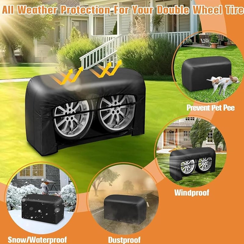Heavy Duty Waterproof Tire Covers UV Resistant Dust Proof Wheel Protection for Truck RV SUV - Image 4
