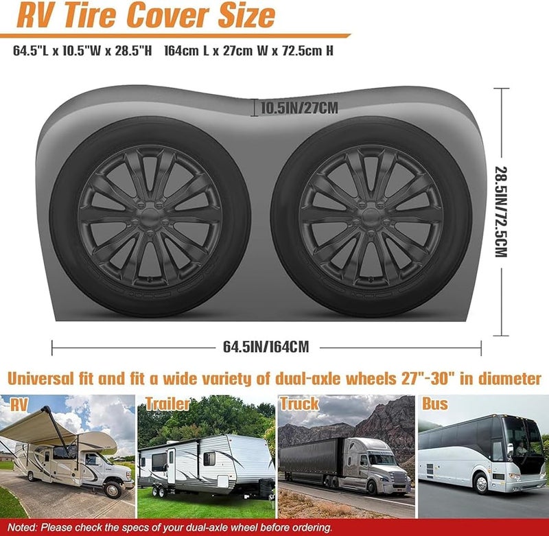 Heavy Duty Waterproof Tire Covers UV Resistant Dust Proof Wheel Protection for Truck RV SUV - Image 5