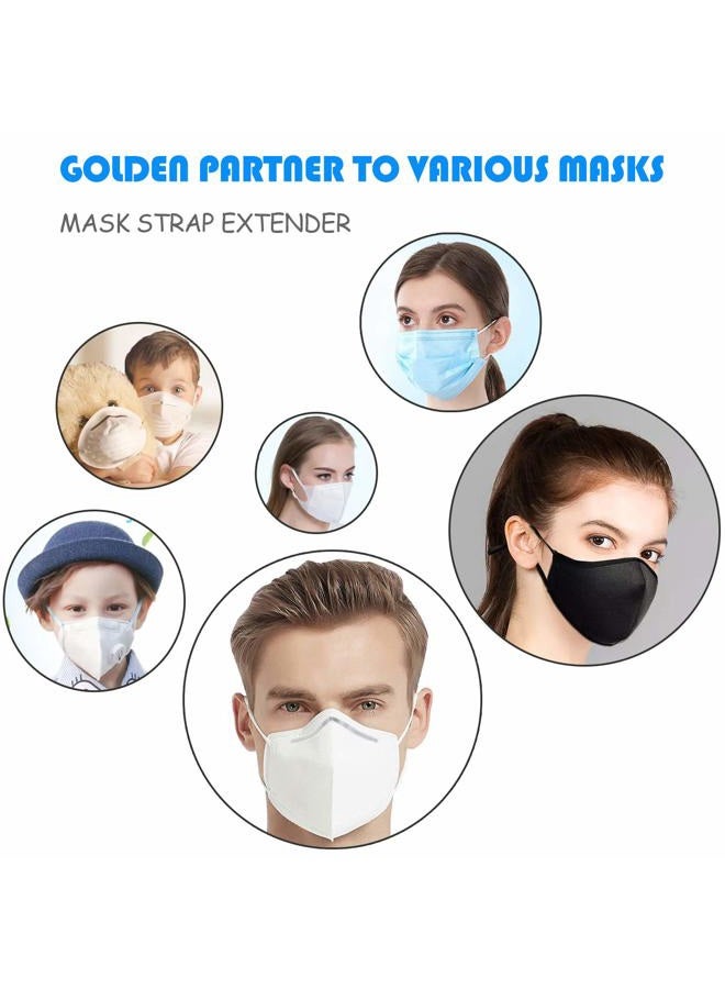bouti1583 C&Xanadu حزام تمديد قناع السيليكون الناعم حامل حلقة الأذن مشبك خطاف قابل للتعديل حزام ممتد واقي لمشجعين الرياضة (أبيض شفاف + رمادي فاتح + أزرق سماوي + وردي) - Image 4