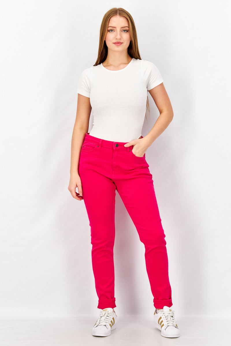 ESPRIT جينز دنيم ضيق للنساء، قابل للتمدد، بلون وردي داكن - Image 3