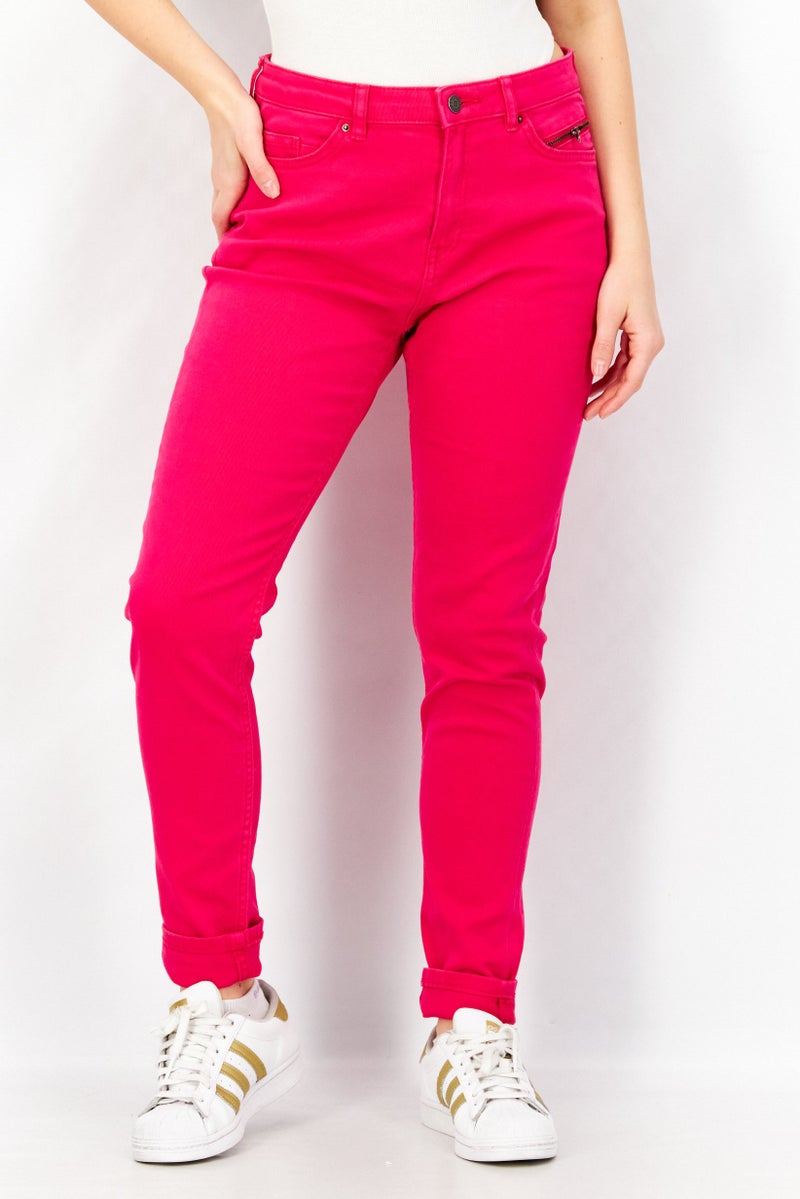 ESPRIT جينز دنيم ضيق للنساء، قابل للتمدد، بلون وردي داكن - Image 1