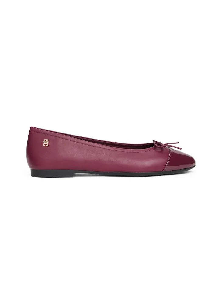 TOMMY HILFIGER Leather Patent Toe Cap Ballerinas