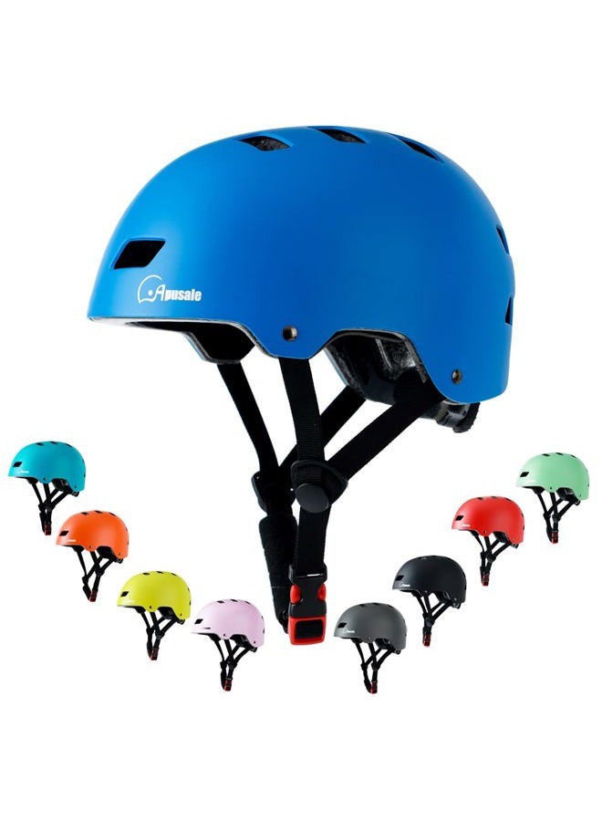 Apusale Skateboard Helmet,Kids Youth Adult Bike Helmet,for Scooter Cycling Roller Skate,Commuter,3 Adjustable Size for Child Men Women,CPSC Certified - Image 1