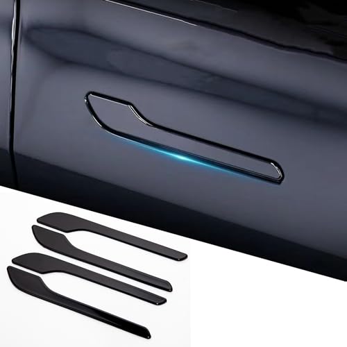 XTnueotr Door Handle Cover for Tesla Model Y3 Door Handle Decoration Cover Trim fit for Tesla Model 3Y Exterior Accessories Glossy Black - Image 1