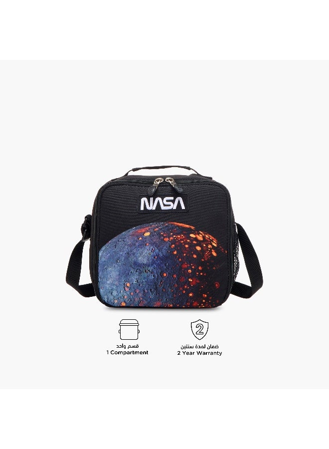 St.Right Lunch Bag-Nasa-Moon-1 Cmprt-Boys (Polyester) Black \ 21X11X22 - Image 4