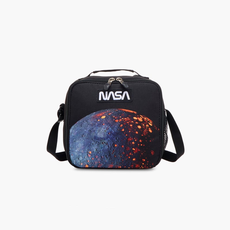 St.Right Lunch Bag-Nasa-Moon-1 Cmprt-Boys (Polyester) Black \ 21X11X22 - Image 1