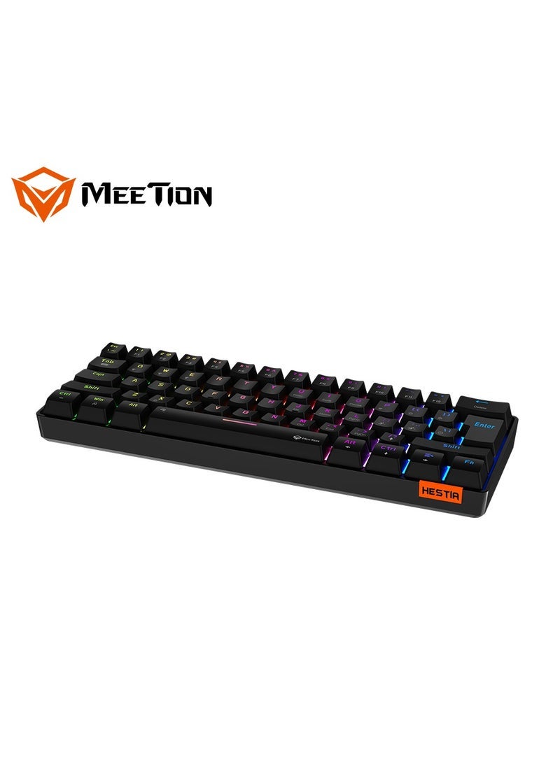 Meetion MEETION Dual Mode Bluetooth 60 Gaming Keyboard Ergonomic Design, Double Injection Processing, Mechanical Gaming Keyboard MK005BT Black  - Image 4