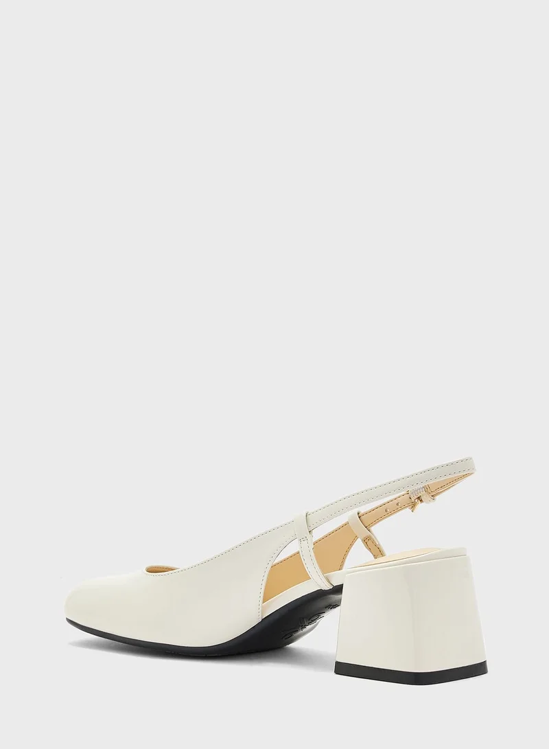ناين ويست Ankle Strap Low Heel Pumps