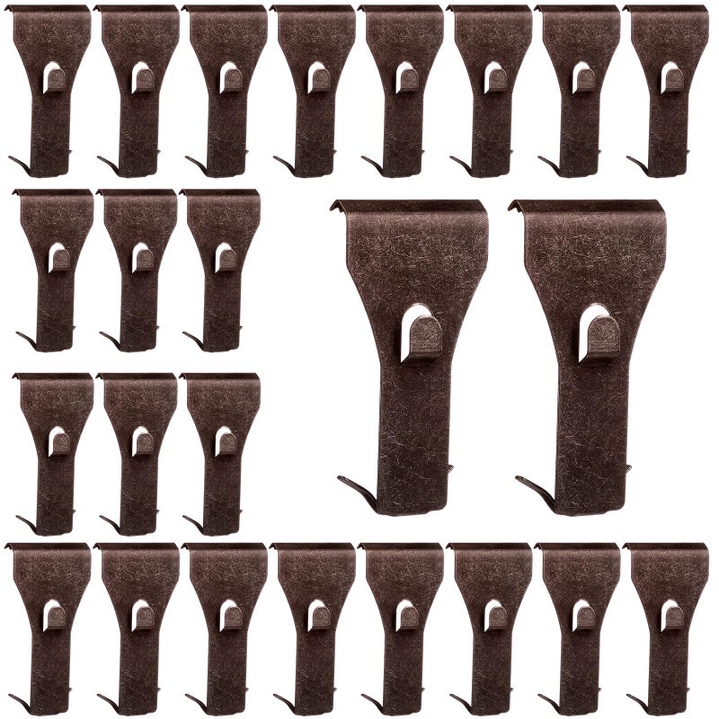 Ripeng Ripeng 24 Pieces Brick Wall Clips and Hooks for Hanging Outdoors No Drill Brick Hangers Fit 214 to 238 Inch Hooks to Hang Wall Decor Pictures Christmas Decorations Hangers Copper Red 