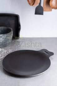 Zishta Traditional Handcrafted 12 Inch Pure Iron Tawa Pan | Pre Seasoned Iron Dosa and Roti Tawa Pan | Iron Tawa Dosa Kallu Cookware -Large | Export Quality | Black (Dia: 30.5 cm, 3 KG) - Image 2