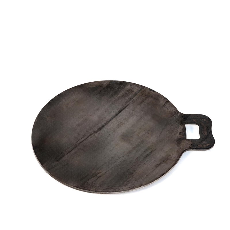 Zishta Traditional Handcrafted 12 Inch Pure Iron Tawa Pan | Pre Seasoned Iron Dosa and Roti Tawa Pan | Iron Tawa Dosa Kallu Cookware -Large | Export Quality | Black (Dia: 30.5 cm, 3 KG) - Image 5