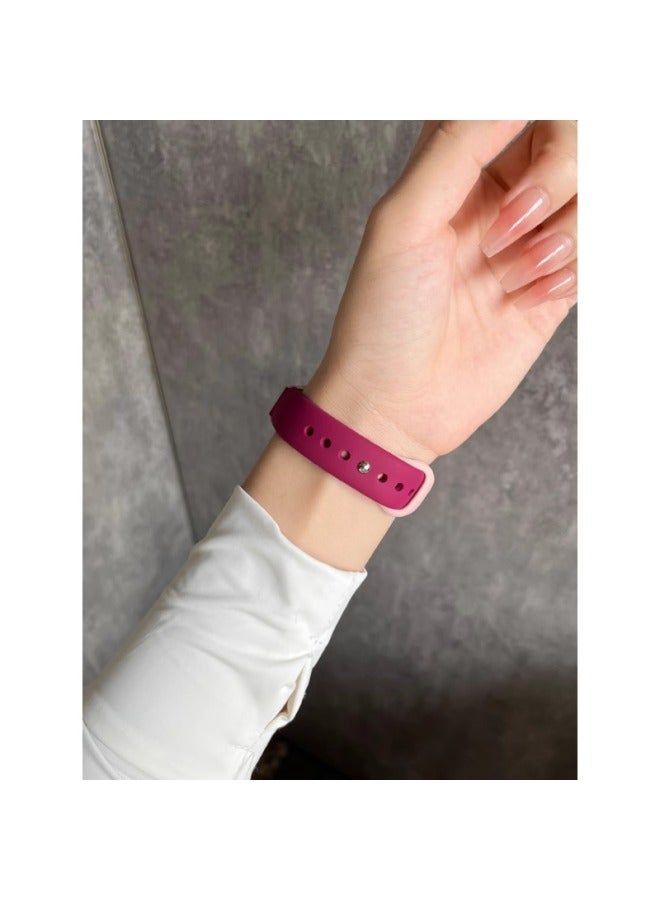 Loquat For Millet 8 Bracelet Strap Contrast Mi Band 3/4/5/6/7 Smart Silicone Color Matching Wristband NFC Version-Color:Lilac-suitable For Xiaomi Mi Band 8 Watch Strap Quick Release Interface - Image 4