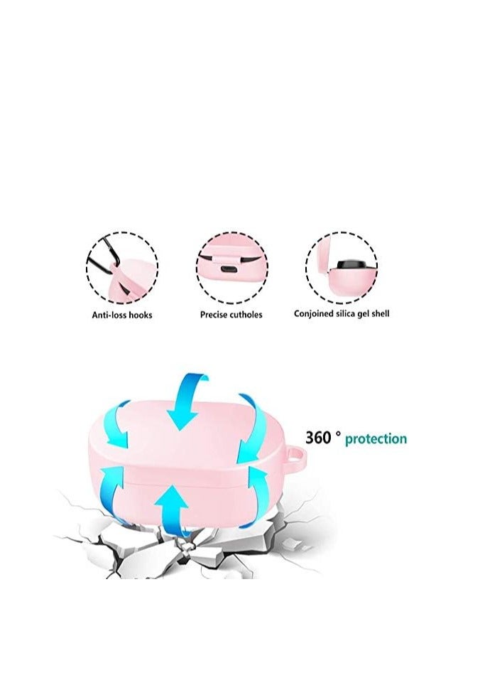 YUNSYE Protective Cover Compatible with Xiaomi Mi Wireless Earbuds, Case with Keychain Silicone Accessories Kits Compatible with Xiaomi Redmi Airdots Charging Case 1PCS pink - Image 4