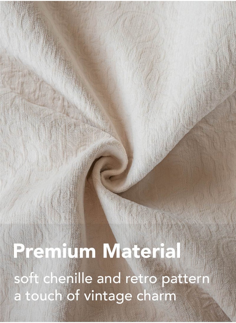 a moment Cushion Cover Throw Pillow Covers Pack of 2 Chenille Raw White Decorative Throw Pillow Covers Soft Vintage Pillowcase classical and Luxurious for Sofa Living Room Bed  - Image 2