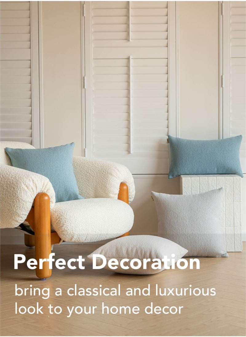 a moment Cushion Cover Throw Pillow Covers Pack of 2 Chenille Raw White Decorative Throw Pillow Covers Soft Vintage Pillowcase classical and Luxurious for Sofa Living Room Bed  - Image 4