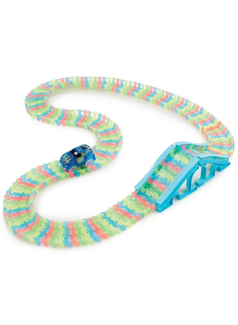 ADDO Totally Tracks Glow Starter Race Track 160 Pieces Battery Operated | Glowing Racing Track | Car Adventures | Toy Play Vehicle | Build Your Own Racing Circuit | Gift  for Kids and Toddlers - Image 1