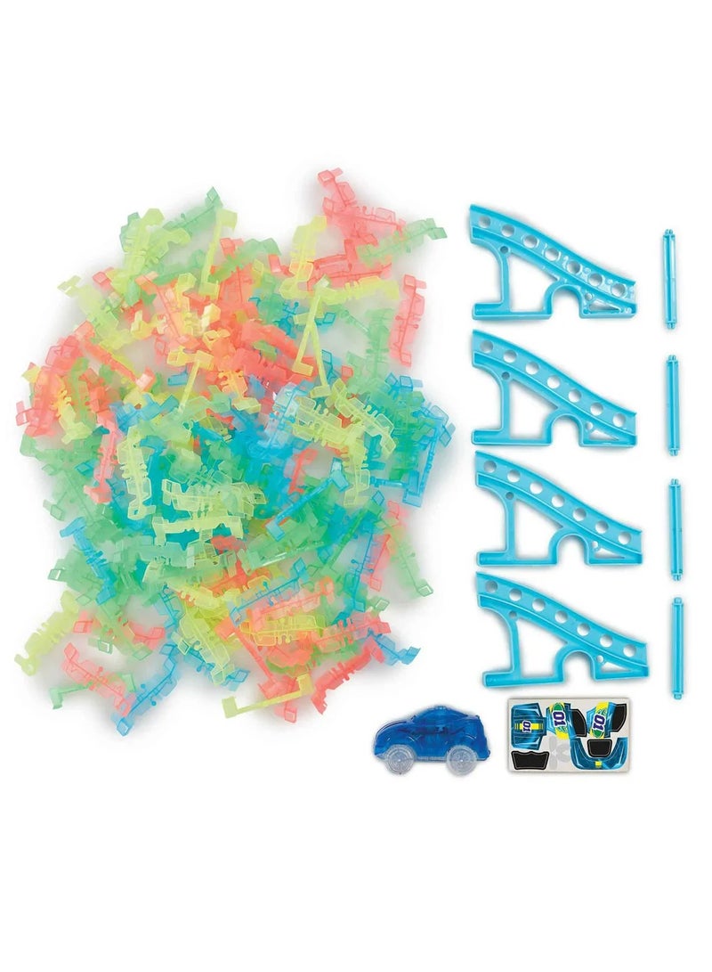 ADDO Totally Tracks Glow Starter Race Track 160 Pieces Battery Operated | Glowing Racing Track | Car Adventures | Toy Play Vehicle | Build Your Own Racing Circuit | Gift  for Kids and Toddlers - Image 4