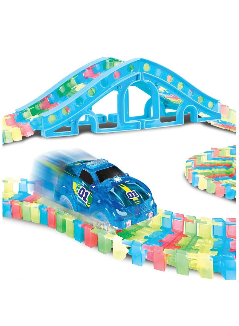 ADDO Totally Tracks Glow Starter Race Track 160 Pieces Battery Operated | Glowing Racing Track | Car Adventures | Toy Play Vehicle | Build Your Own Racing Circuit | Gift  for Kids and Toddlers - Image 2