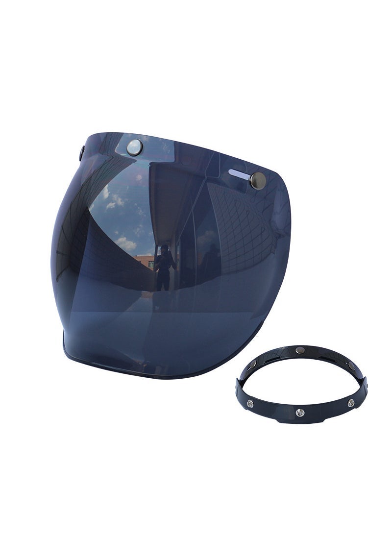 Generic Spot new motorcycle helmet bubble lens button helmets lens retro Harley sun visor Deep Tea