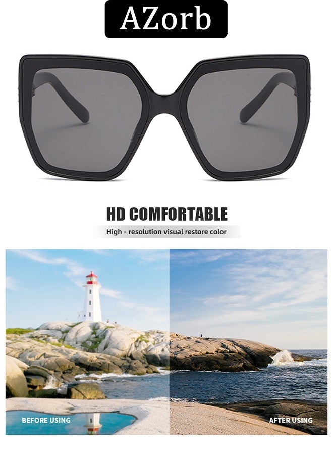 AZorb Fashion Sunglasses Women Diamond temple Sun Glassess Square Oversize Sunglass for Ladies Eye Glasses High Quality Eyewear UV400 Protection Shades for Daily Travel - Image 5