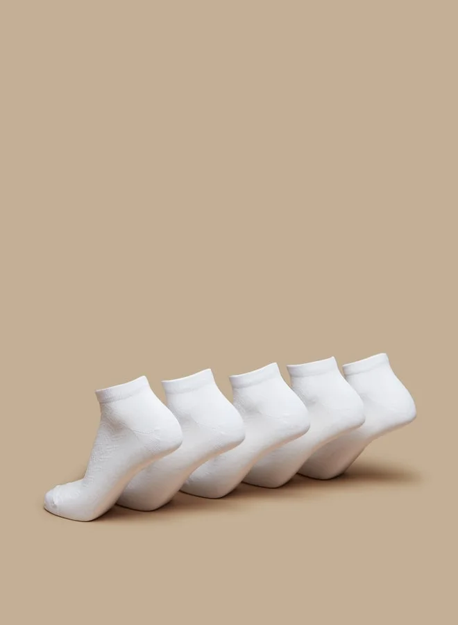 Flora Bella  Women's Textured Ankle Length Socks - Set of 5 for Women | Best Price UAE