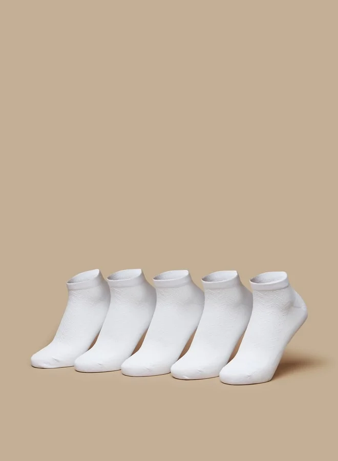 Flora Bella Women's Textured Ankle Length Socks - Set of 5