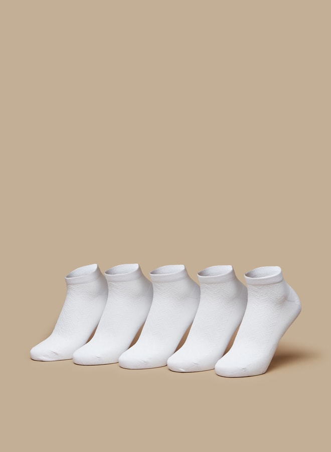 Flora Bella Women's Textured Ankle Length Socks - Set of 5 - Image 1