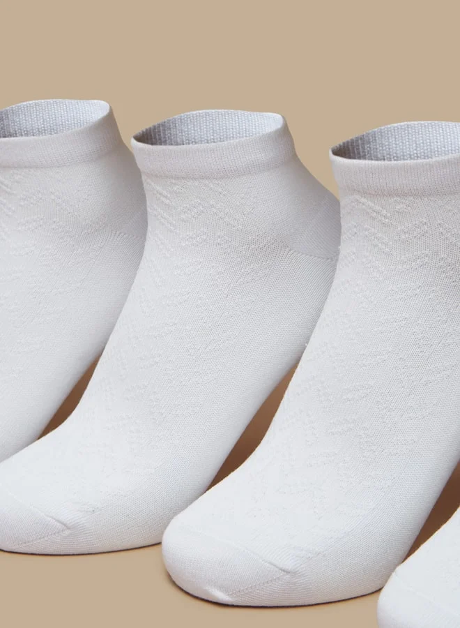 Flora Bella Women's Textured Ankle Length Socks - Set of 5