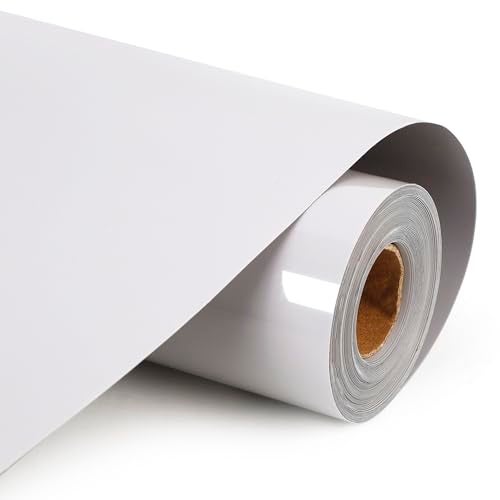 HTVVETUR HTV Vinyl Rolls Heat Transfer Vinyl - 12" x 9ft White HTV Vinyl for Shirts, Iron on Vinyl for Cameo - Easy to Cut & Weed for Heat Vinyl Design (16 K12 Grey-9ft) - Image 1
