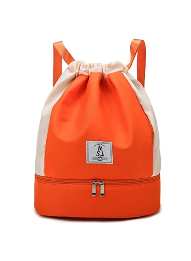 POSICHE الرباط حقيبة الظهر تخزين الأحذية حقيبة سباحة كبيرة السعة الجانب سحاب جيب حقيبة تخزين محمولة للرجال فصل جاف ورطب حقيبة شاطئ مقاومة للماء حقيبة رياضية للياقة البدنية للإناث للماء