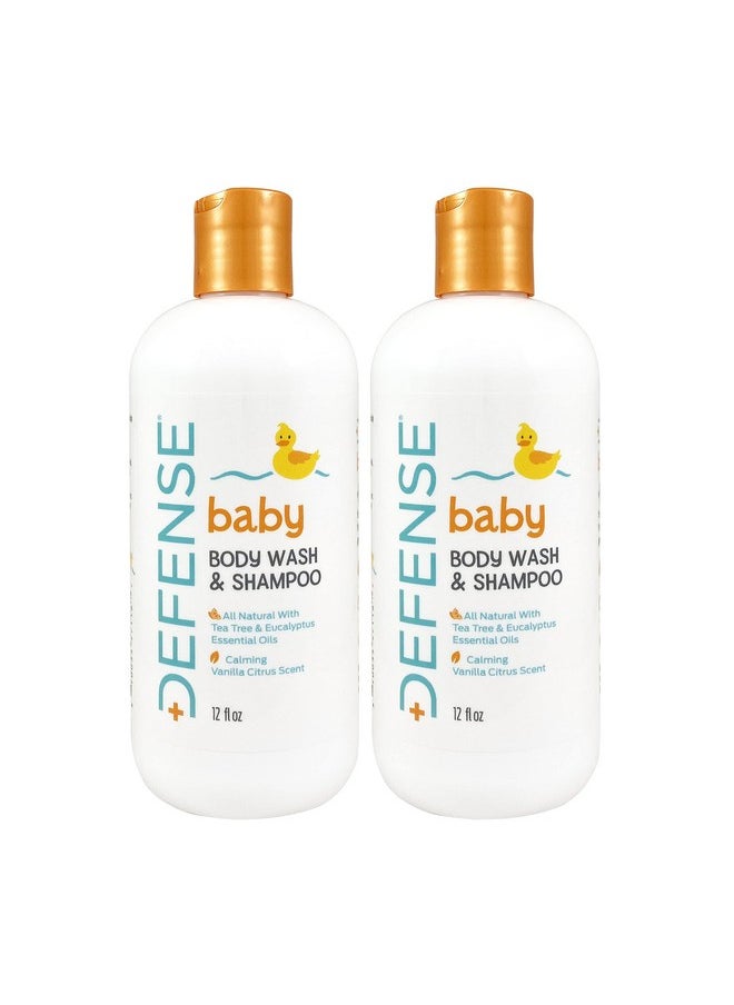 Defense Soap Baby Shampoo And Body Wash With Tea Tree Oil Coconut Oil Eucalyptus Olive Oil & Aloe 12 Fl Oz (Pack Of 2)  - Image 1