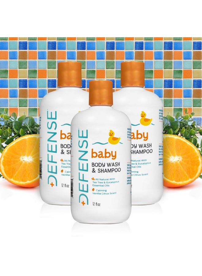 Defense Soap Baby Shampoo And Body Wash With Tea Tree Oil Coconut Oil Eucalyptus Olive Oil & Aloe 12 Fl Oz (Pack Of 2)  - Image 3